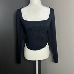 Abercrombie & Fitch Woman’s Square Neckline Black Corset Style Top- Size M